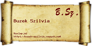 Buzek Szilvia névjegykártya